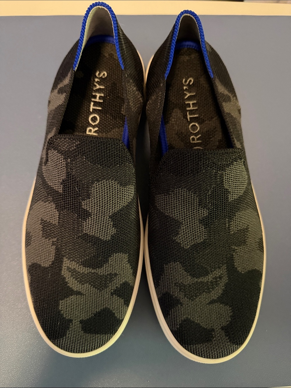 Rothy's Women’s Slip-On Loafers in Black and Gray Camo